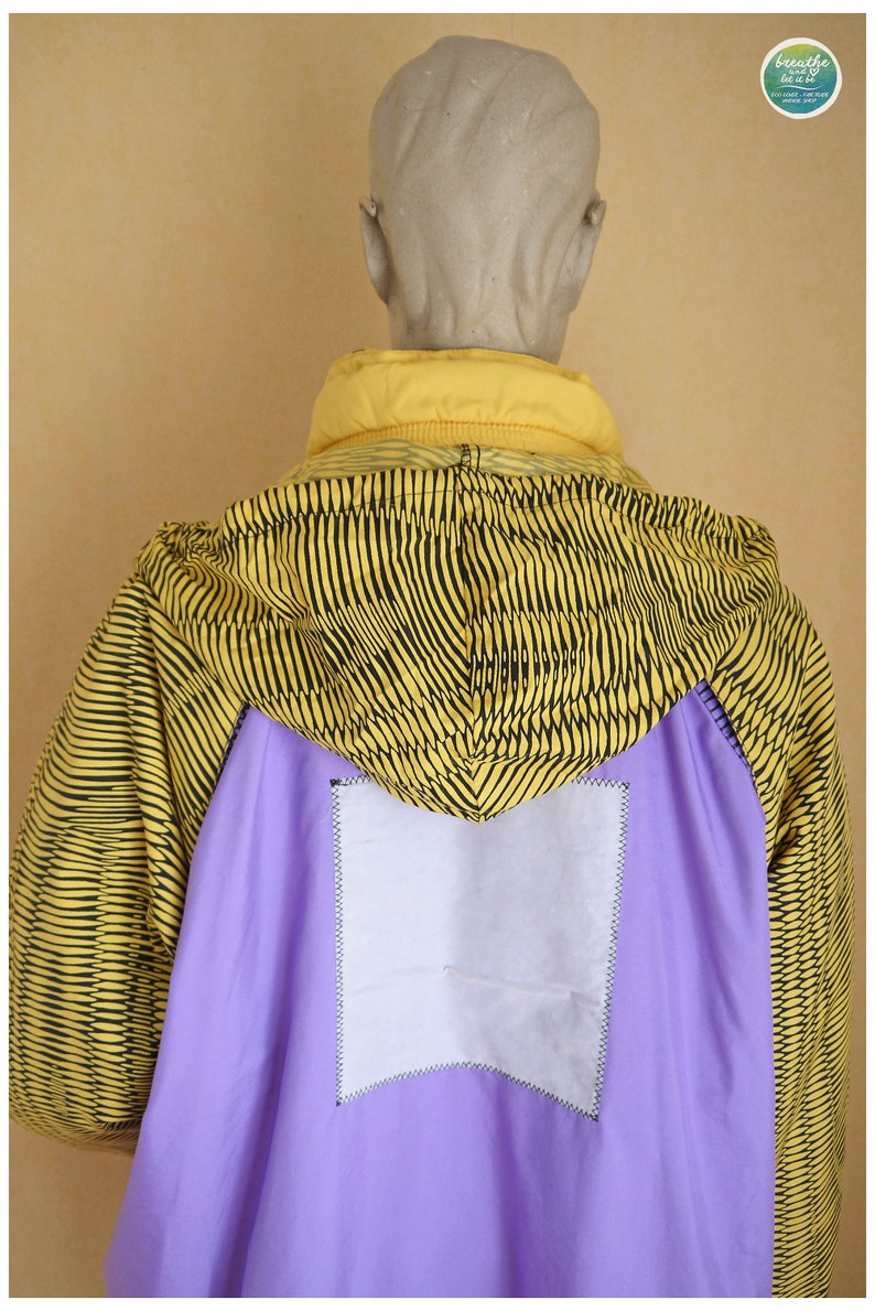 theENDsale Skila Windbreaker Insulated Ski Jacket 90s Oversized Unisex Streetwear Yellow Purple Jacket Fall Vintage Outerwear Extra Large