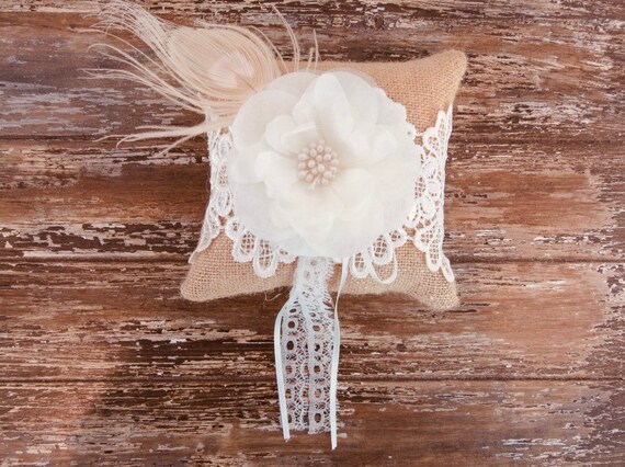 Hessian Lace And Crochet Rustic Wedding Ceremony Ring Bearer Etsy