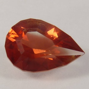 Loose Oregon Sunstone with Schiller, Faceted Red Sunstone, loose heliolite 5.3 ct. pear shaped design