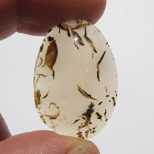 Dendritic agate cab Montana Agate cabochon (31x21.2x5.8mm) Freeform Pendant stone Moss stone slice