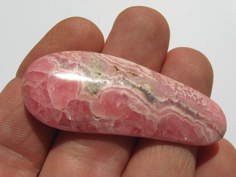 Rhodochrosite cabochon Argentina focal stone Pink rhodochrosite cab rhodochrosite jewel freeform cab red wire wrap cab jewelry cab
