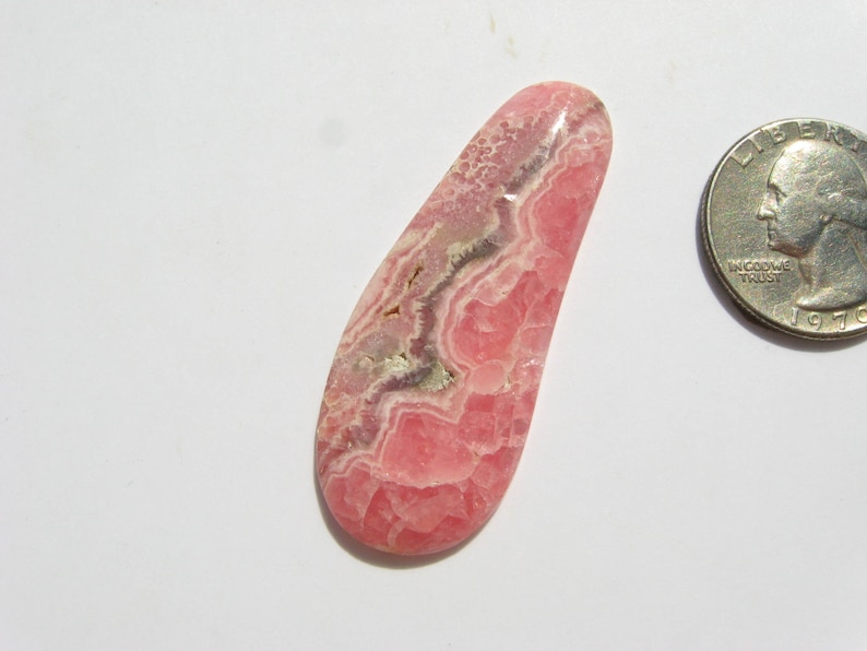 Rhodochrosite cabochon Argentina focal stone Pink rhodochrosite cab rhodochrosite jewel freeform cab red wire wrap cab jewelry cab