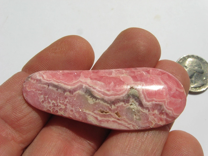 Rhodochrosite cabochon Argentina focal stone Pink rhodochrosite cab rhodochrosite jewel freeform cab red wire wrap cab jewelry cab