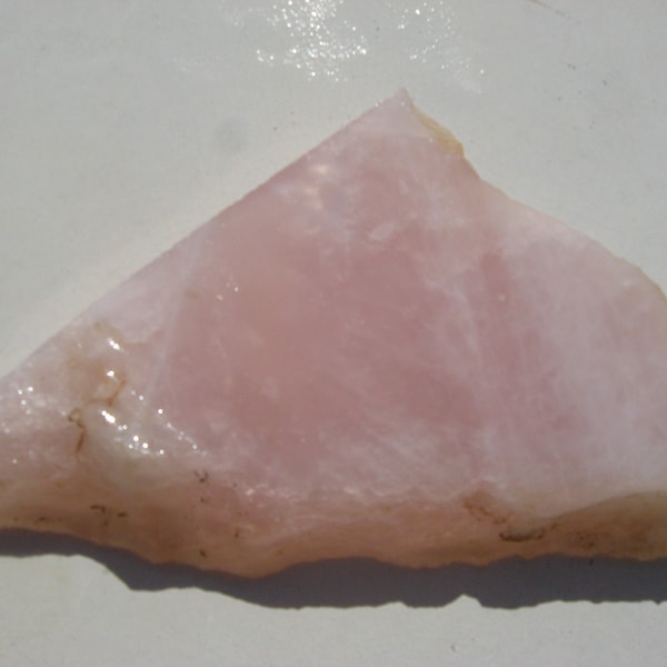 Large Thick Pink Rose quartz slab (147x79x15mm) Pink Rose quartz body Jewelry cabbing slab Plug slab, Rose Quartz Lapidary slab