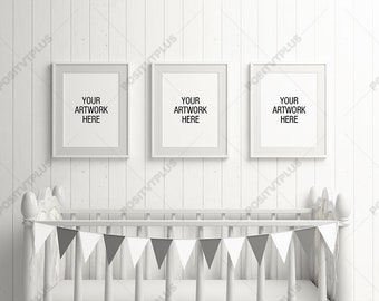 Download Nursery Frame Mockup 3 Panel Portrait Nursery Mockup Frame Photography Style Frame Mockup Picture Frame Photo Frame Free Psd Mockup PSD Mockup Templates