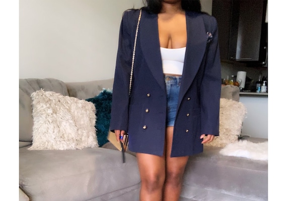 Women’s Vintage 90’s Navy Blue Blazer( Size 12)