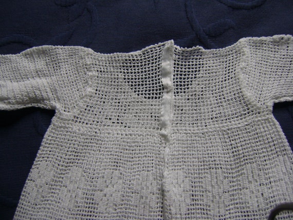 Vintage Hand Crocheted Christening Gown Made with… - image 3