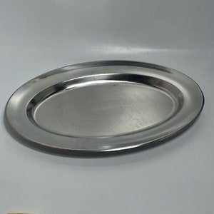 Plateau en acier inoxydable GENSE Sweden 18/8 Assiette à dinde 18 x 12 po. Suède vintage