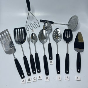 Foley Chief Chrome Kitchen Utensils Spatula Turner Strainer Spoon Ladle Kitchamajig Masher