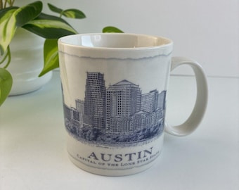 Starbucks 2006 Austin TX Architecture Series 18 Oz Blue White Coffee Tea Mug