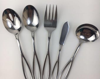 Hostess Set Serving Spoon Fork Knife Tools of the Trade TOT3 Stainless Flatware