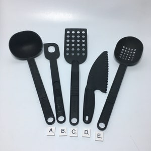 Heavy Duty T-Fal Pampered Chef Plastic Kitchen Utensils Stir Spoon Ladle Spatula Knife Slotted Spoon TFAL Non Stick