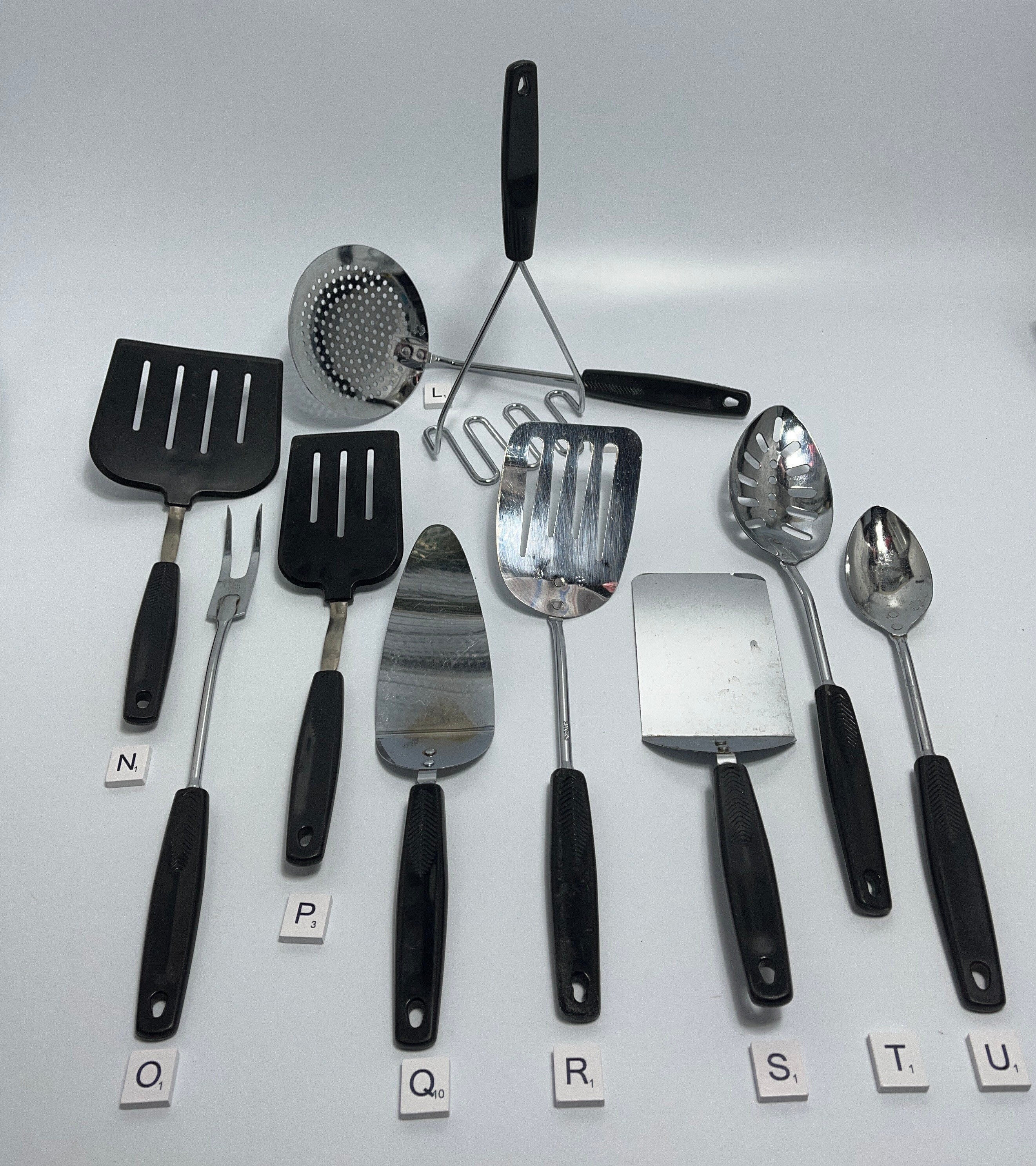 Foley Chief Chrome Kitchen Utensils Spatula Turner Strainer Spoon Ladle