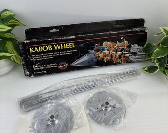 Vintage Shish-Kabob-wiel 6-delig BBQ-spitaccessoire Char Broil Nieuw in doos