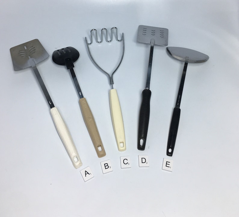 Spatula Ekco USA Vintage Kitchen Utensils Potato Masher Slotted Spoon