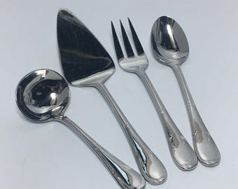 Mikasa WELLINGTON Hostess Serving Set Spoon Fork Pie Stainless 18/8 Korea Glossy