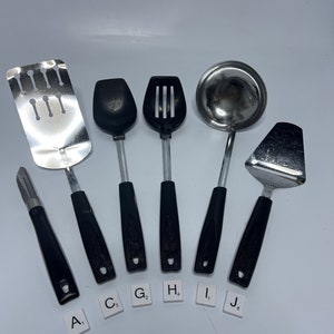 Ekco USA Nylon Spatula Vintage Kitchen Utensils Spatula Pancake Turner Peeler Corer Spoon Slotted Spoon Chromium Spatula
