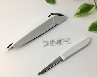 Pampered Chef Paring Knife 1250 & Sharpener Case Holder 7.5" Long For 5" Blade