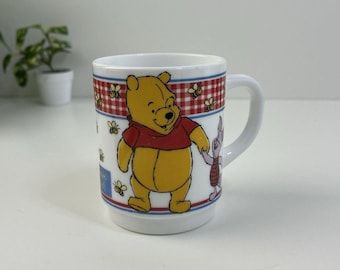 Disney-mok Kinderbeker Vintage Winnie de Pooh & Knorretje melkglas Frankrijk Arcopal