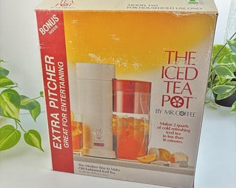 The Iced Tea Pot With BONUS Extra Carafe NEW In Box Mr Coffee TM1 TC1  Vtg 90s