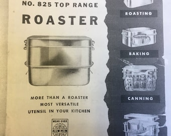 Wearever Wear-Ever Huge Heavy Duty Roaster 825 Manual Digital Download Vintage 1940s Aluminum Roaster Canner Canning System