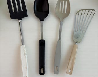 Spatola vintage in nylon Turner Ekco USA Utensili da cucina Cucchiaio forato