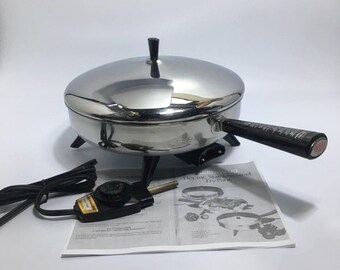 New Vintage Regal 7814 Electric Frying Pan Never Used No Box Dated 11/1977 