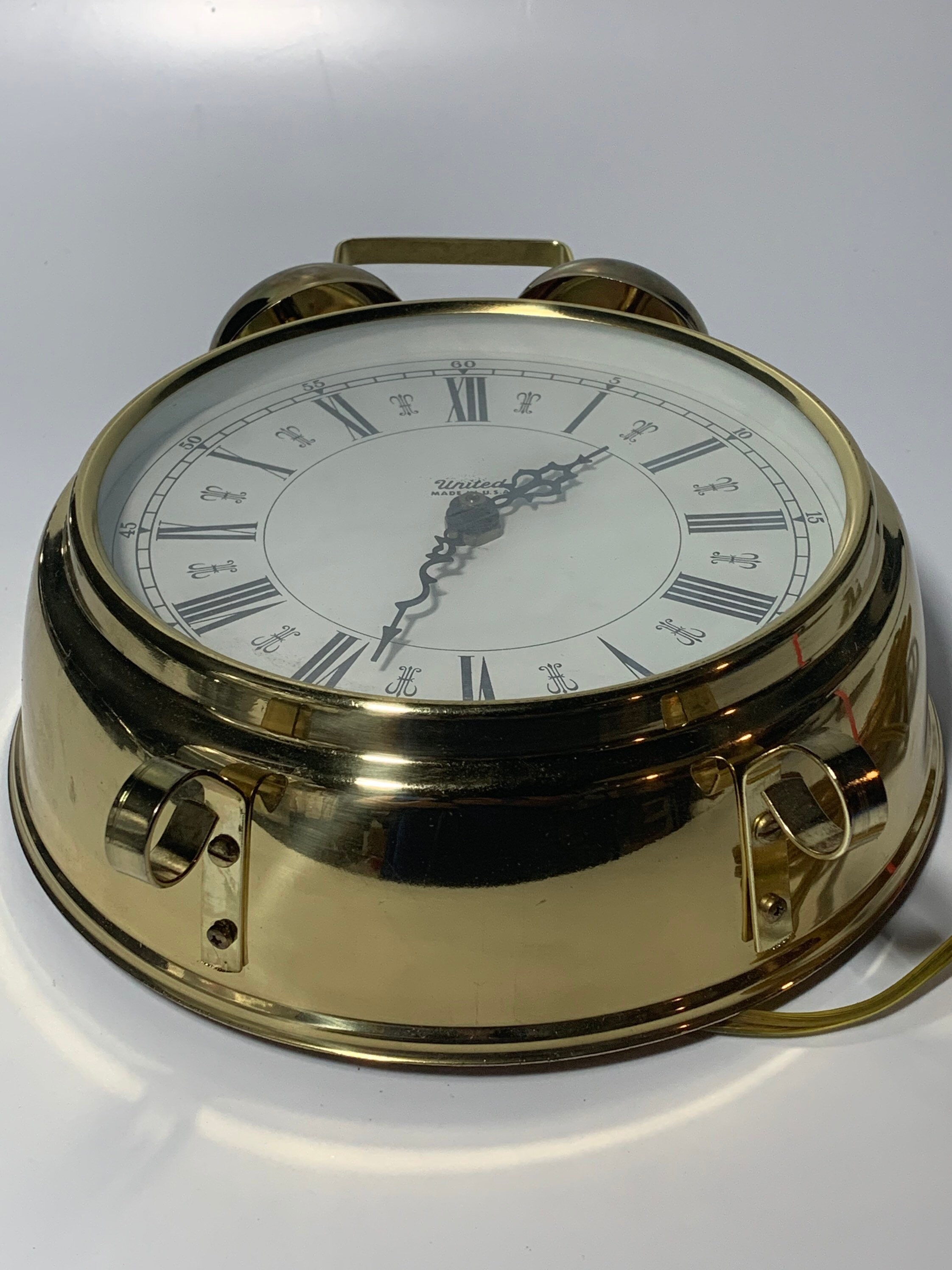 Vintage Brass Alarm Clock Wall or Standing by United Brooklyn Etsy