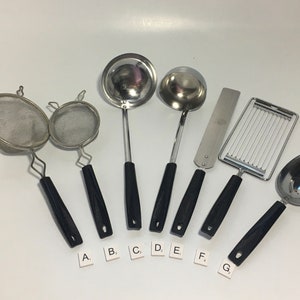 Ekco USA Kitchen Utensils Sieve Strainer Ladle Tomato Slicer Measuring Scoop Icing Spreader Spatula Chromium Nylon