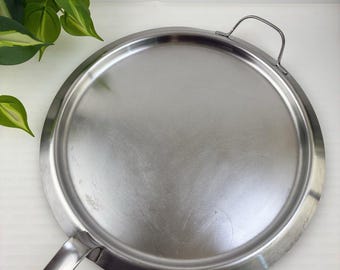 Grand Griddle Round 13 Stainless Steel Belgium Belgique Vtg Pancake Grill Pan