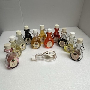 Vintage Watkins Imitation Extract 2 Oz Glass Bottles w Handles Lot of 12 Decor