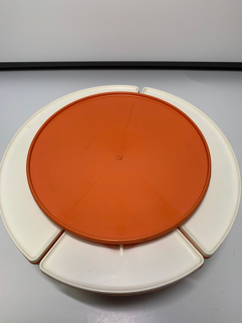 70s Rubbermaid Party Plan Lazy Susan Canister Set Orange Etsy