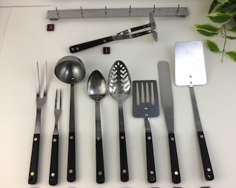 Ekco Flint Arrowhead Vintage Kitchen Utensils Spatula Slotted Spoon Ladle Stainless Steel Basting Spoon Icing Spreader Fork Potato Masher