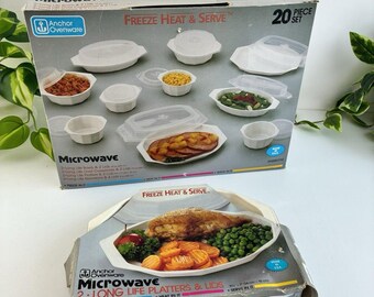 VTG Anchor Hocking Freeze Heat Serve 20 Piece Set NEW NOS Plus 2pc Microwave