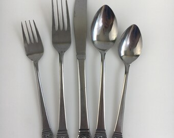 Costa Mesa National Stainless Vintage Flatware Fork Spoon Knife Japan Korea Choice of Service for 7 or groups
