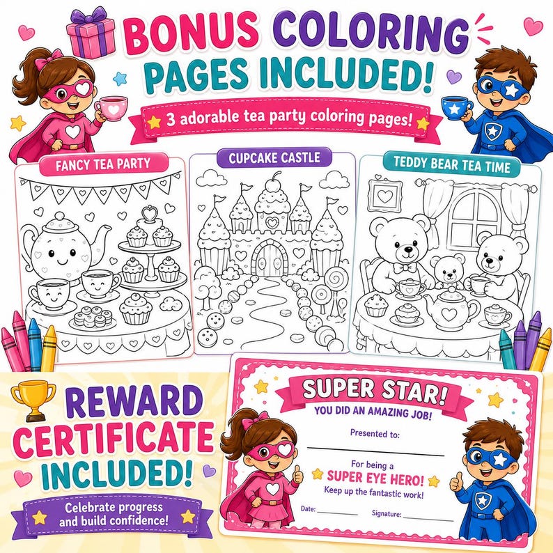 Super Eye Heroes Tea Party Printable Activity Book (Ages 4-7) (PDF) image 5