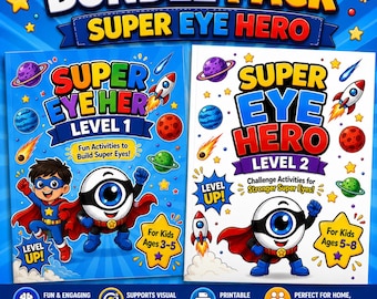 Super Eye Heroes Bundle Pack | Kids Vision Therapy Activities (Printable PDF)