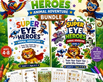 Super Eye Heroes Animal Adventure Bundle – Jungle Games, Eye Patch Activities (PDF)