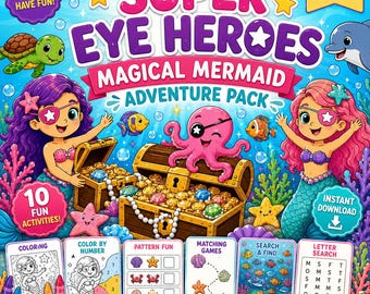 Super Eye Heroes Mermaid Adventure Pack: Kids Printable Activities (Ages 4-7)