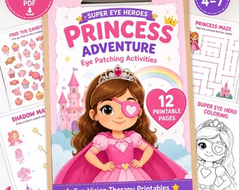 Princess Adventure Eye Patching Activities | Vision Therapy Printables (PDF Download)