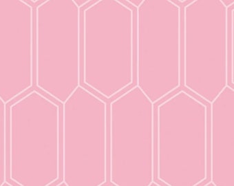 Bees Nest in Pink < Emilia Collection by Camelot Fabrics < Fabric by the Yard > 100% Cotton < Hexagon geometric