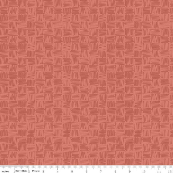 Terracotta Weave  < Dream Weaver Amanda Castor for Riley Blake Designs > Fabric by the Yard < 100% cotton > Quilters Cotton < sketched lines