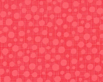 Lipstick Hash Dot by Michael Miller > Hash Dot CX6699 Lipstick < Fabric by the yard > linen texture with tone on tone bubble red pink ish