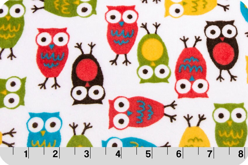 Colorful Owls Minky from Shannon Fabrics Rkc Night Owls Etsy
