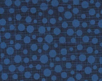 Hashmark by Michael Miller > Hash Dot Navy < Fabric by the yard > polka dot tone on tone bubbles