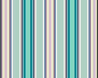 Spirited Verse Azure Stripes > Poetica from Art Gallery Fabrics < Half Yard off the Bolt blue aqua teal like purple