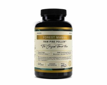 Cápsulas Forest Manna RAW Pine Pollen™ — 120 unidades