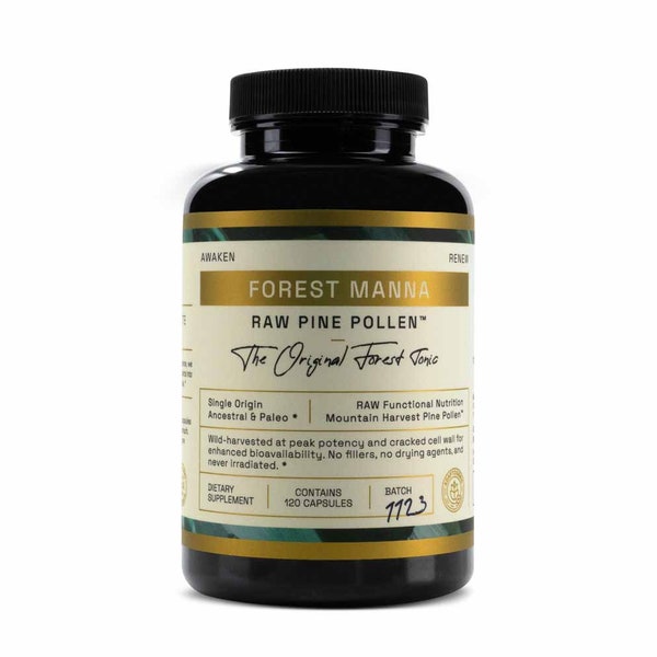 Forest Manna RAW Pine Pollen™ Capsules — 120 Count