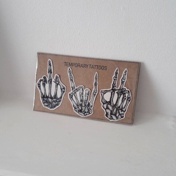 Skeleton Hands Temporary Tattoos Pack Of 3 Designs Etsy Skeleton Hands Temporary Tattoos Pack Of 3 Designs Etsy