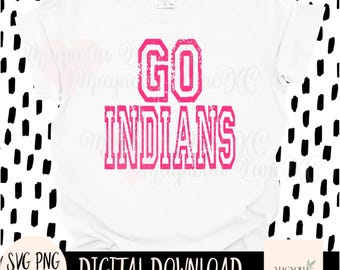 Go Indians Pink Out SVG, Football Game Breast Cancer Awareness (Digital Download)